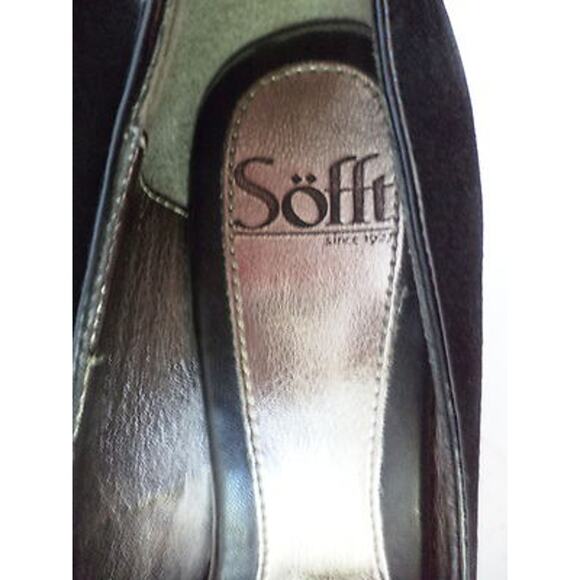 SOFFT US 6M BLACK NUBUCK LEATHER PUMP HEEL SHOE WITH STYLIZED BOW - Picture 9 of 9